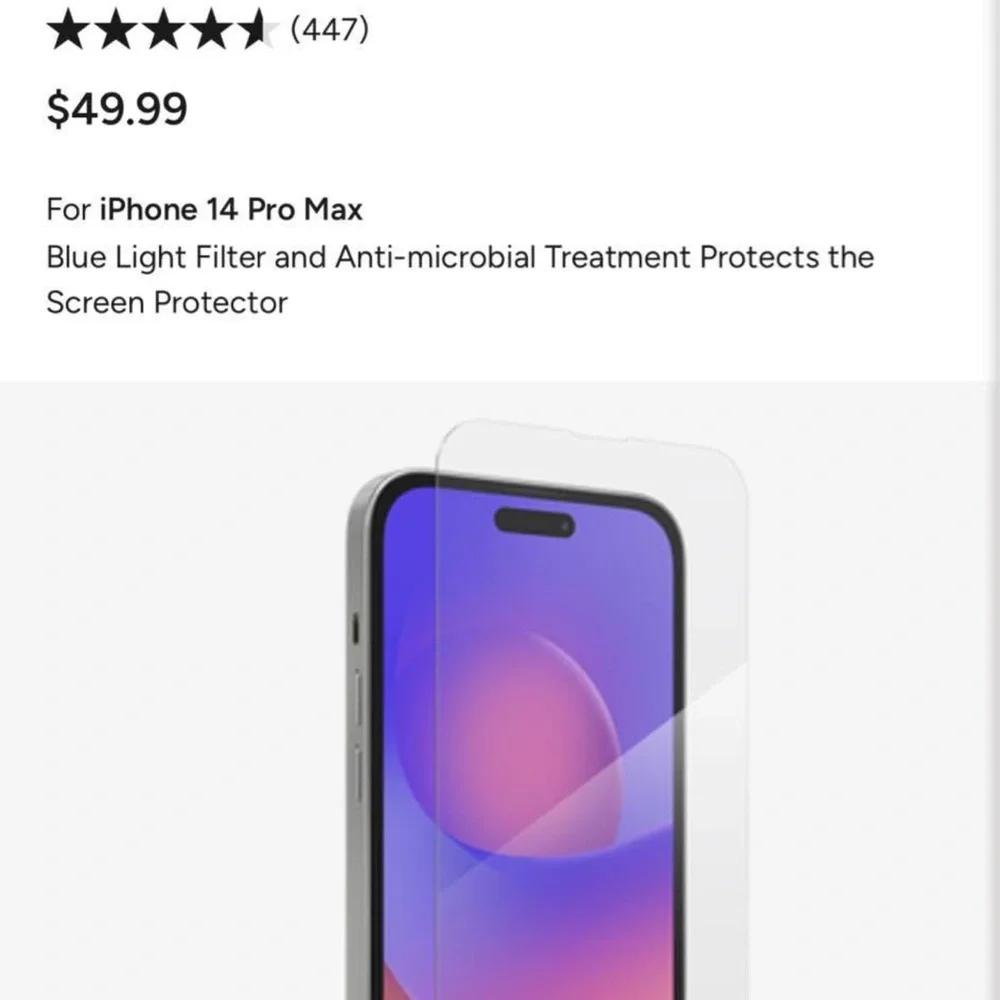 ZAGG GLASS ELITE VISIONGUARD SCREEN PROTECTOR FOR IPHONE 14 PRO MAX